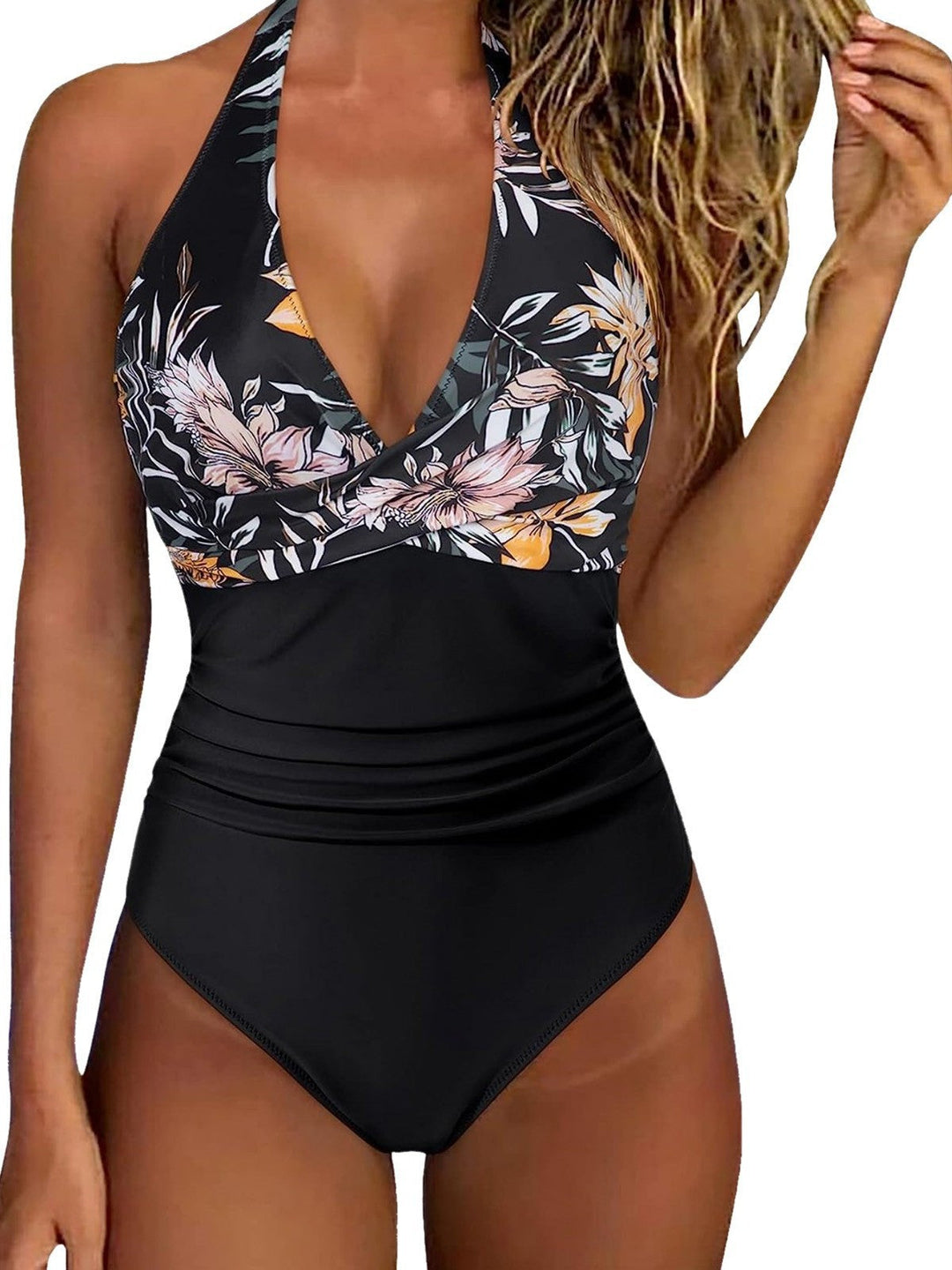 Damen Floral Design Badeanzug Drune