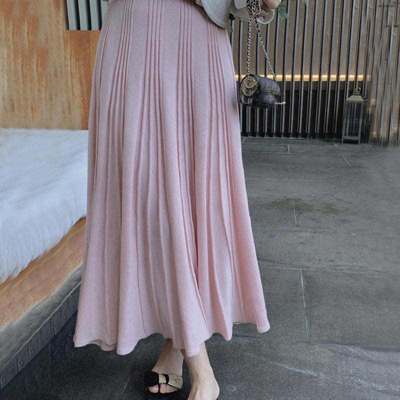 Damen Eleganter, plissierter Maxi-Rock Drune