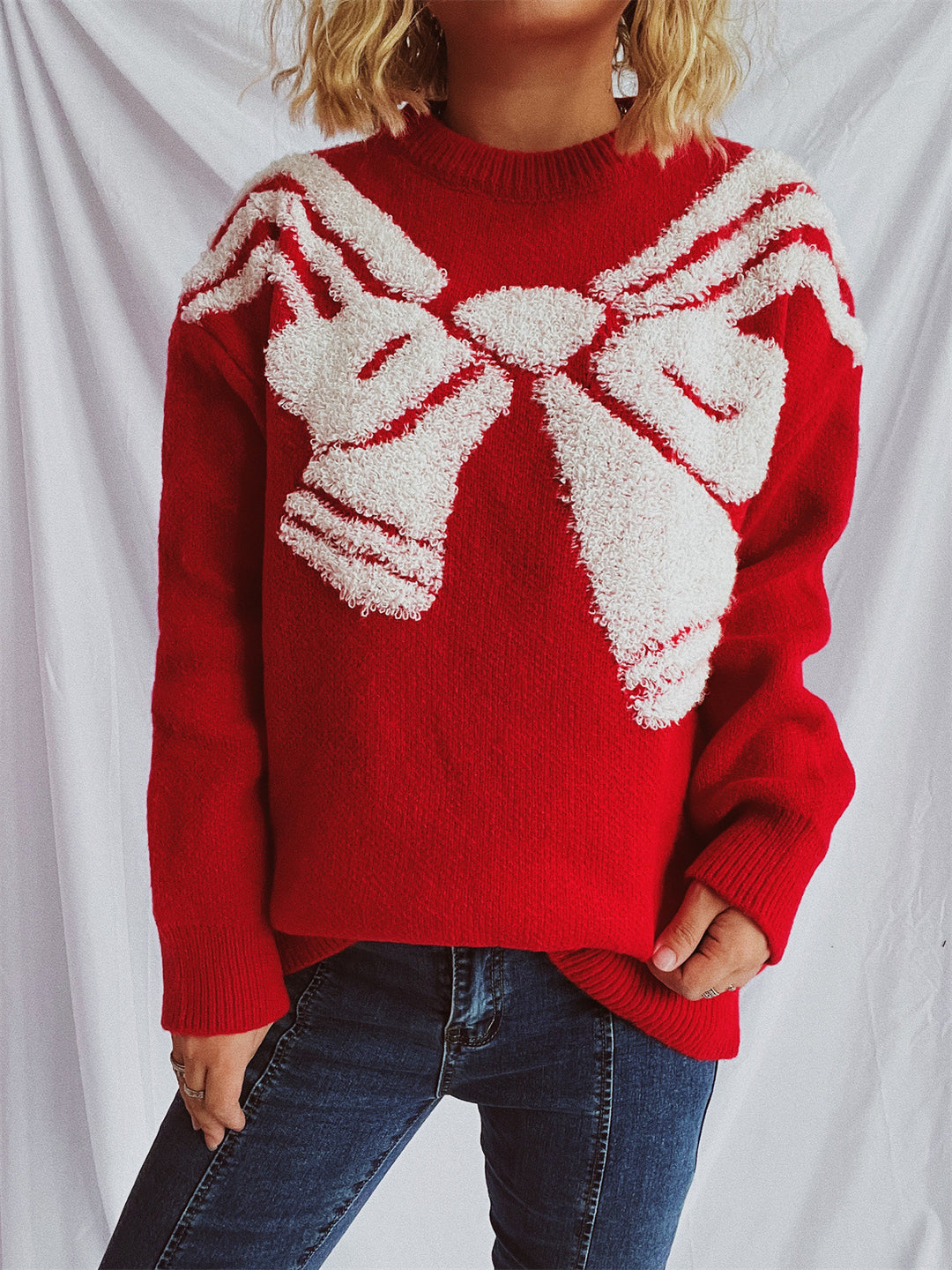 Damen Strickpullover mit festlichem Design und weichem Material Drune