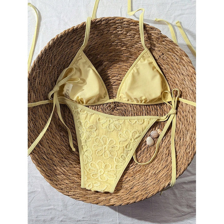 Damen Zweiteiliges Bikini-Set mit floralen Stickereien Drune