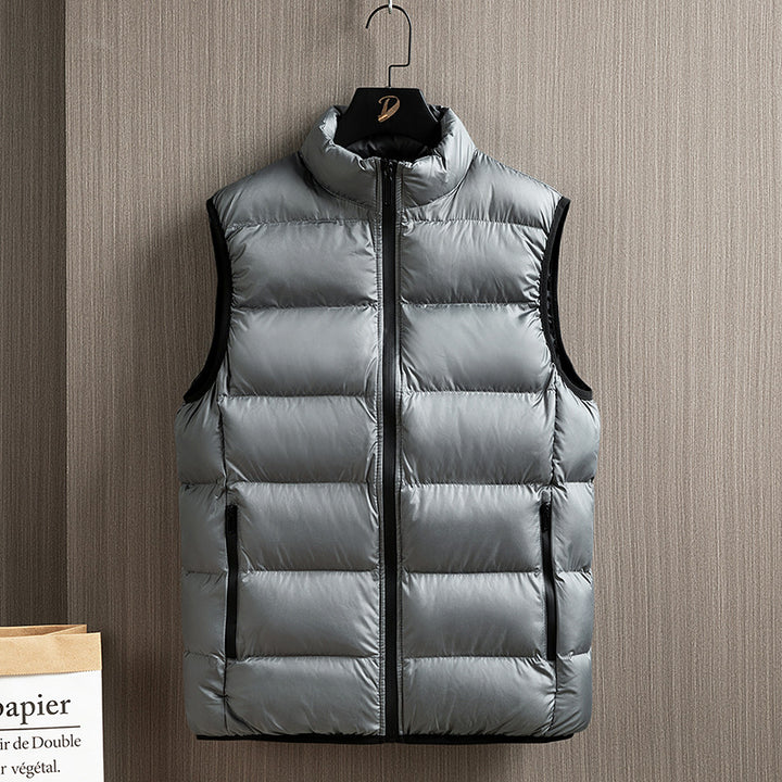 Herren Packbare Daunenimitat‑Steppweste mit hohem Kragen und wasserabweisender Oberfläche Drune