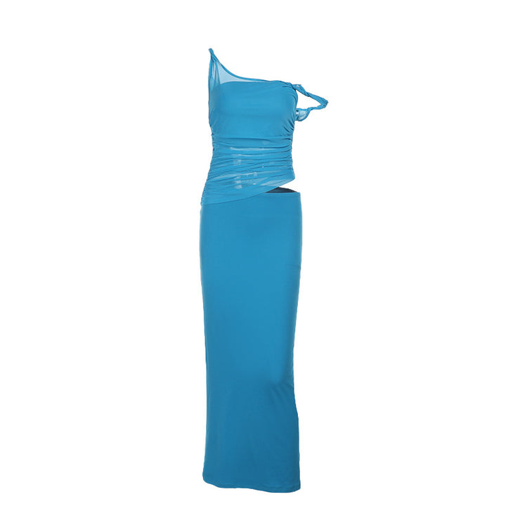 Damen elegantes Wickelkleid mit asymmetrischem Schnitt und figurbetonter Silhouette Drune