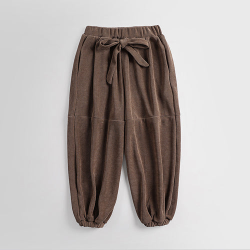 Damen Ripp-Joggerhose mit Tunnelzug hohem Bund und elastischen Bündchen Drune