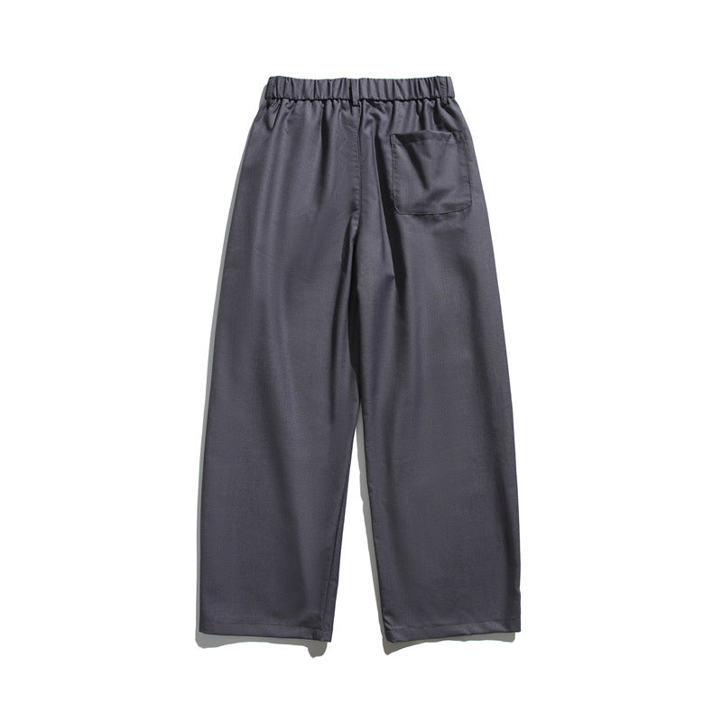 Herren Locker geschnittene Bundfalten-Cropped-Hose mit elastischem Bund und Bügelfalte Drune