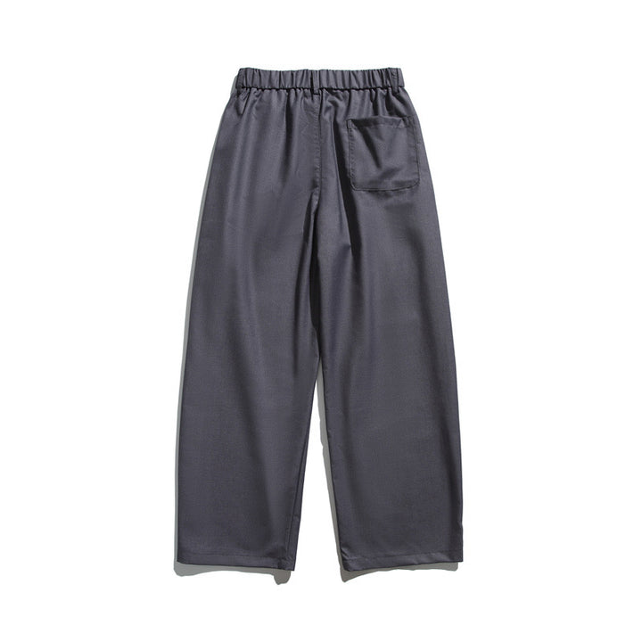 Herren Locker geschnittene Bundfalten-Cropped-Hose mit elastischem Bund und Bügelfalte Drune
