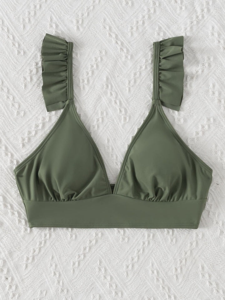 Damen Triangel-Bikinioberteil mit verspieltem Rüschendesign Drune