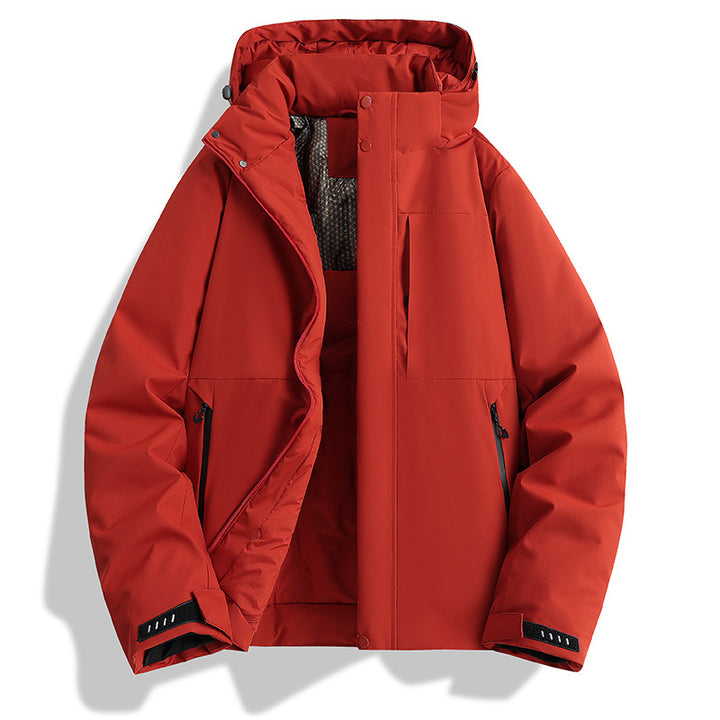 Damen wattierte Kapuzen-Outdoorjacke mit winddichter Membran und isolierendem Thermofutter Drune