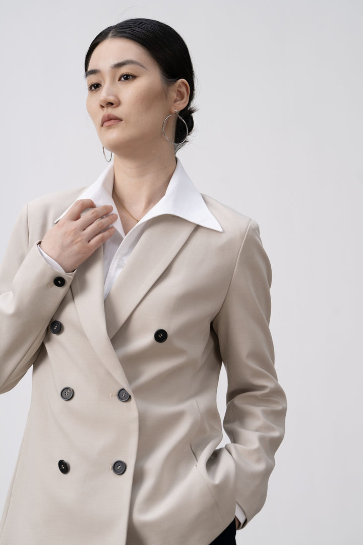 Damen Taillierte Doppelreihige Blazer Drune 1787623052