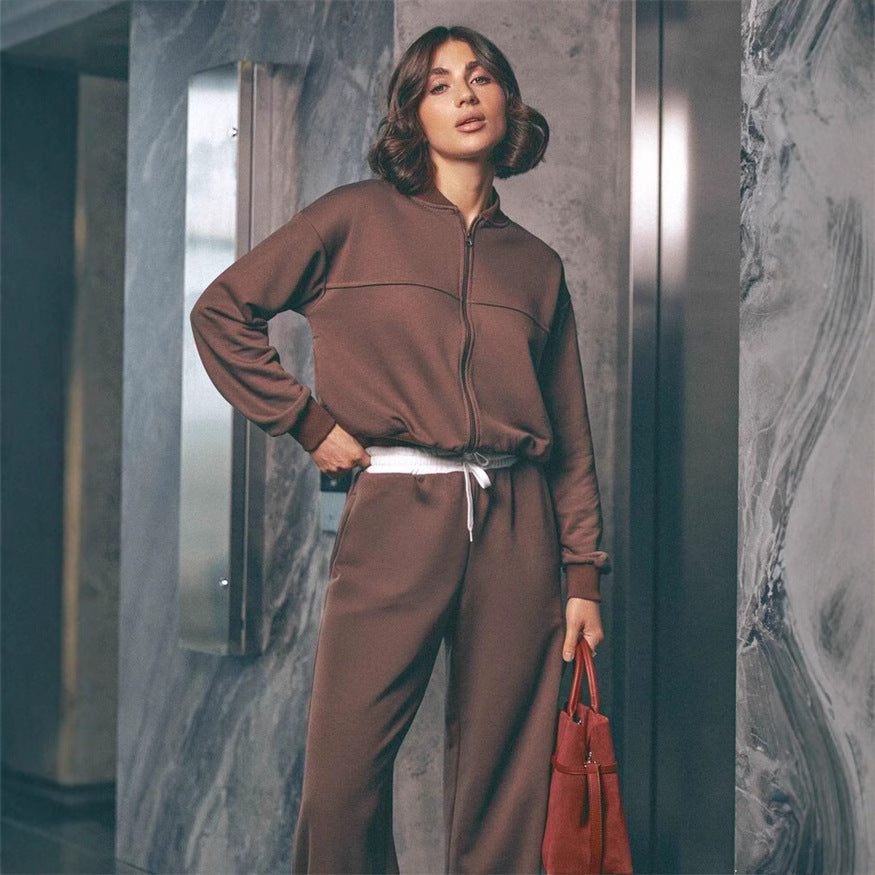 Damen lässige Relaxed-Fleece-Kombination Drune