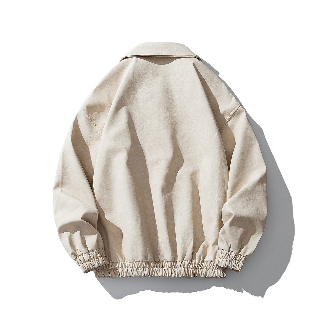 Herren Oversize Veloursjacke mit markanten Metallverschlüssen und Reißverschlusstaschen Drune
