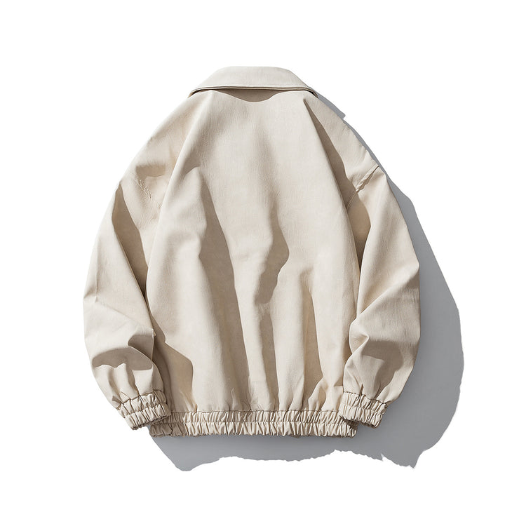 Herren Oversize Veloursjacke mit markanten Metallverschlüssen und Reißverschlusstaschen Drune