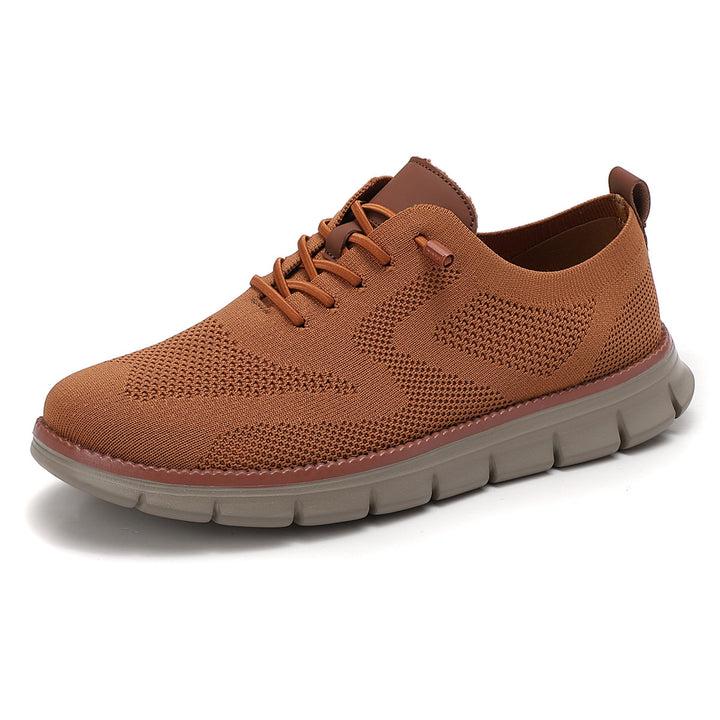 Damen nan gestrickter Derby-Sneaker mit flexibler Rillenlaufsohle und gepolstertem Komfortfußbett Drune
