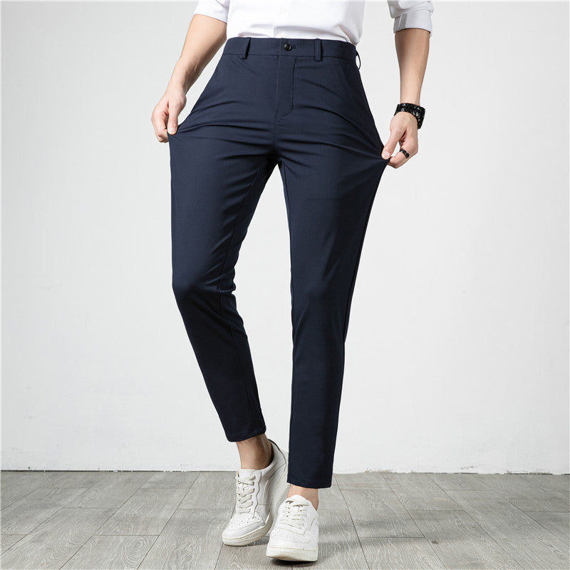 Herren Slim-Fit Stretch-Anzughose mit schmaler Knöchellänge Drune