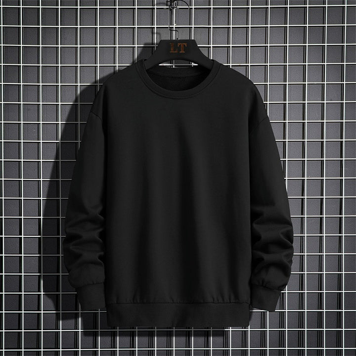 Herren Schlichtes Oversize Rundhals‑Sweatshirt aus schwerer Baumwollmischung mit gerippten Bündchen Drune