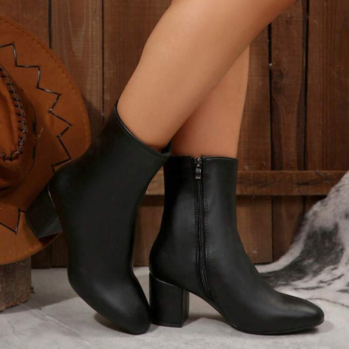 Damen Elegante Blockabsatz Stiefeletten Drune 1787606100