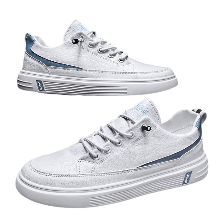 Herren Urbaner Casual-Ledersneaker mit dicker geriffelter Plateausohle und gepolsterter Zunge Drune