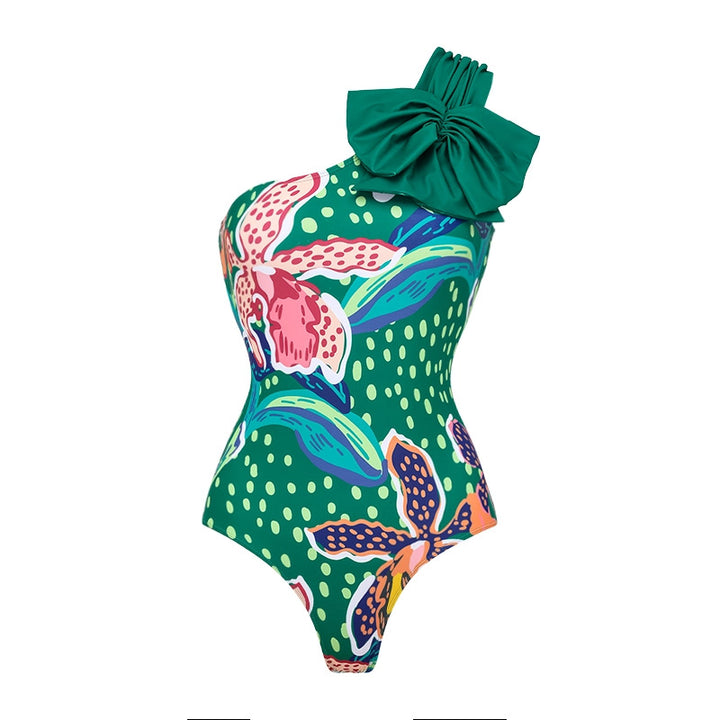 Damen Badeanzug Set mit farbenfrohem Muster Drune