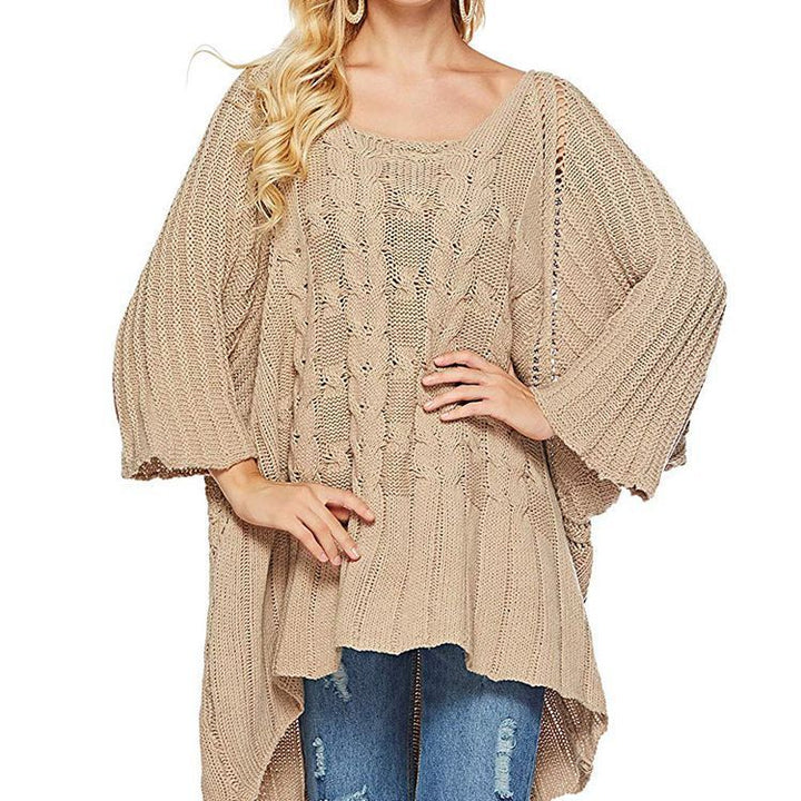 Damen Großer Strickpullover mit weitem Schnitt und harmonischem Rippmuster Drune