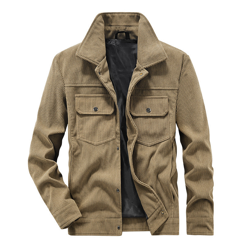 Herren Lässige Cordjacke mit praktischen Brusttaschen Drune