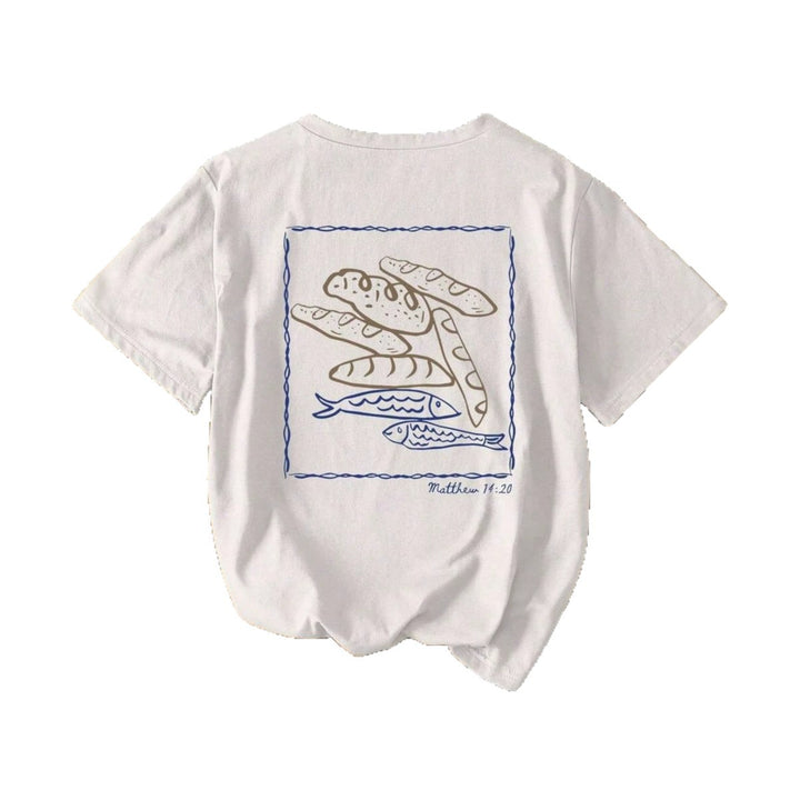 Damen Kurzarm T-Shirt mit kreativem Fischnetz-Motiv Drune