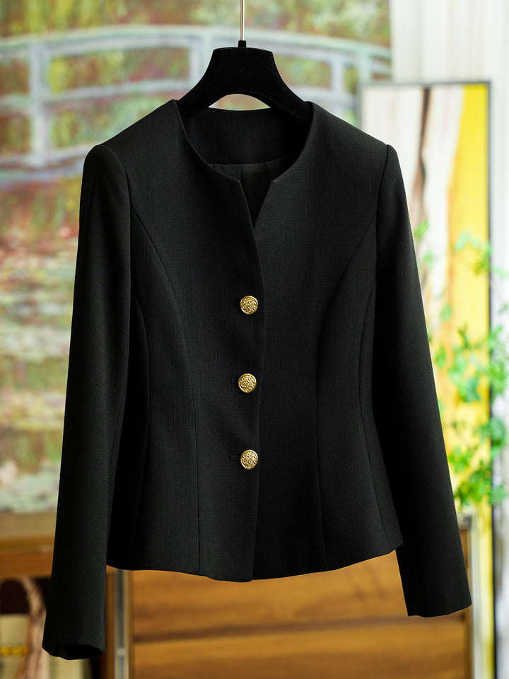 Damen Elegant geschnittener Blazer mit Schmuckknöpfen Drune