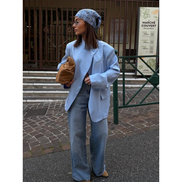Damen Oversized-Longblazer mit kastiger Silhouette, soften Schultern und verlängertem Schnitt Drune