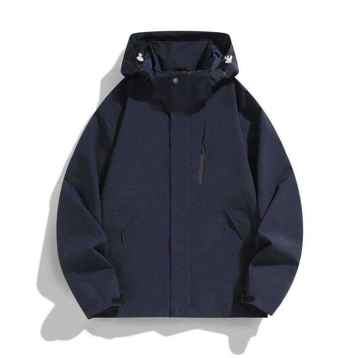 Damen Wasserabweisende Kapuzen‑Übergangsjacke mit verstellbarer Kapuze, verdeckter Frontblende und Multifunktionstaschen Drune