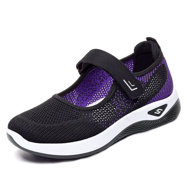 Damen Sportliche Sneakers mit Klettverschluss und atmungsaktiver Netzstruktur Drune