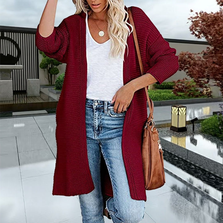 Damen Langer Strickcardigan mit offenen Fronten und lässigem Schnitt Drune