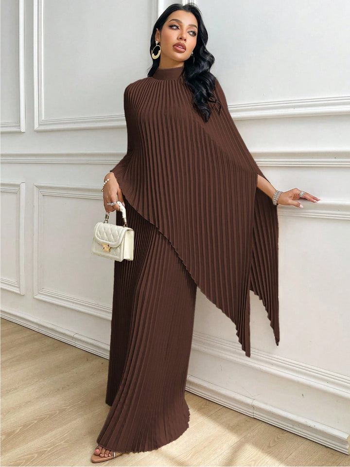 Damen Elegant gefaltete Cape-Bluse Set Drune