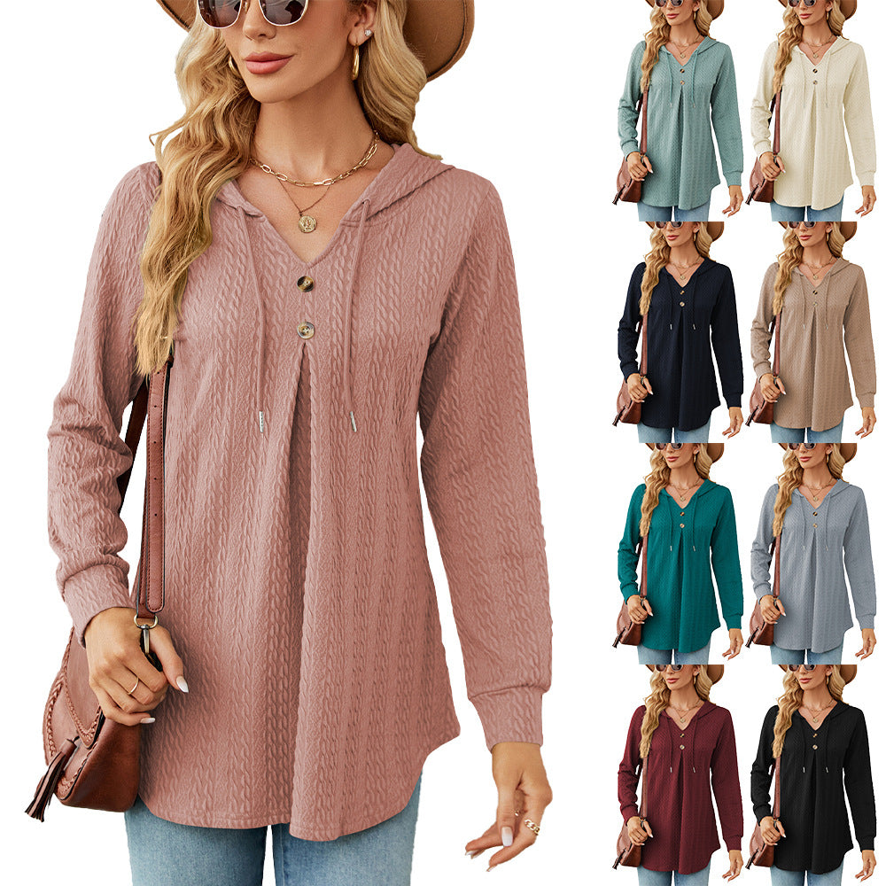 Damen Langarm Hoodie mit strukturiertem Design Drune