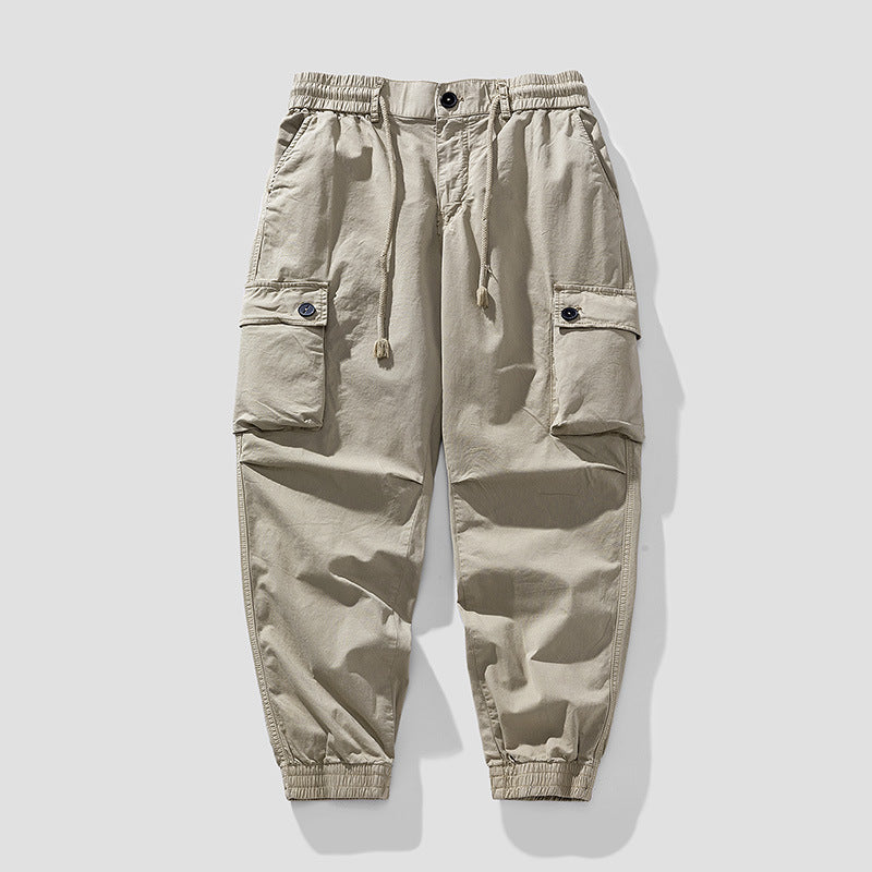 Herren Cargo-Joggerhose im Tapered-Utility-Stil mit elastischem Bund und Klapptaschen Drune