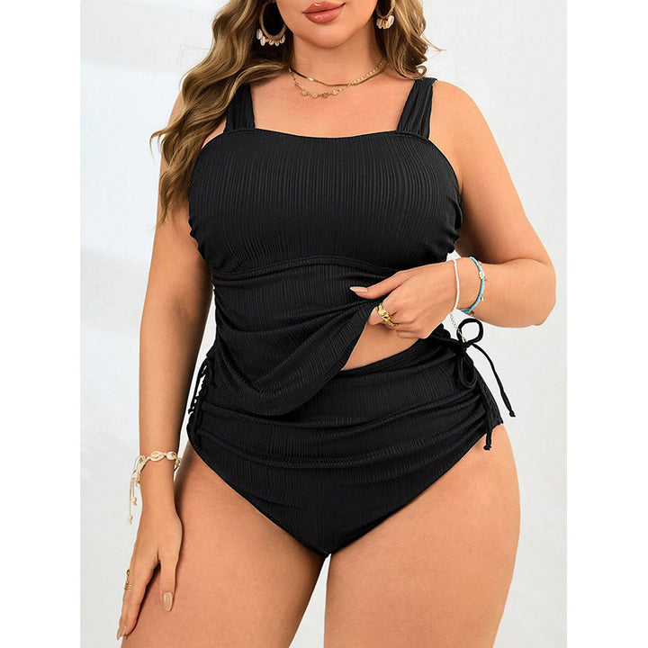 Damen Einteiliger Badeanzug mit raffiniertem Rippdesign und verstellbaren Seiten Drune