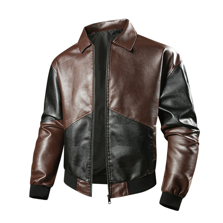 Herren Modische Kunstleder-Bomberjacke Drune