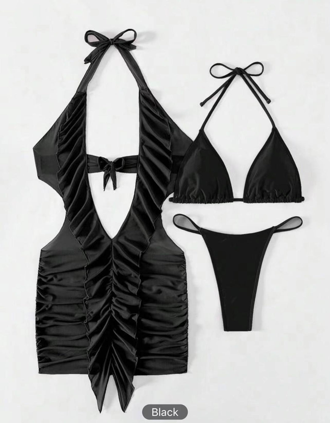 Damen Bikini-Set mit raffiniertem Rüschendesign und verstellbaren Trägern Drune
