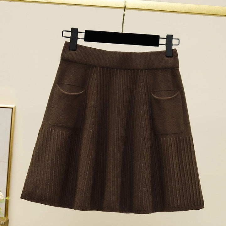 Damen Plissierter Rock mit praktischen Taschen Drune