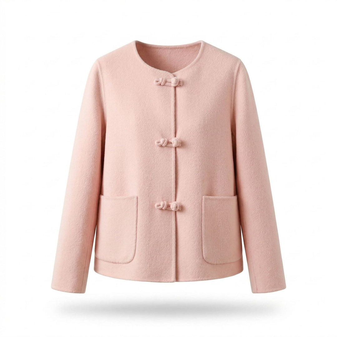 Damen Kaschmir-Mantel mit elegantem Schließe Drune