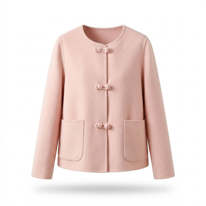 Damen Kaschmir-Mantel mit elegantem Schließe Drune