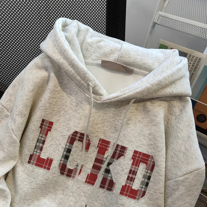 Damen Kapuzenpullover mit trendigem Schriftzug Drune
