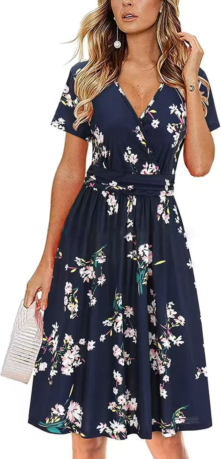 Damen Sommerkleid mit floralen Mustern Drune