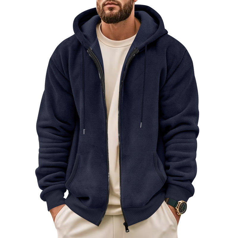 Herren funktionale Kapuzenjacke mit Reißverschluss und atmungsaktiver Netzstruktur Drune