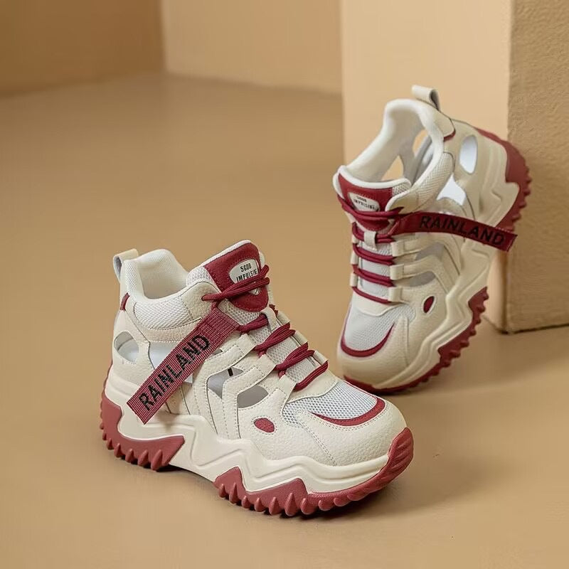 Damen Sportliche Hochschaft Sneaker mit strapazierfähiger Sohle Drune