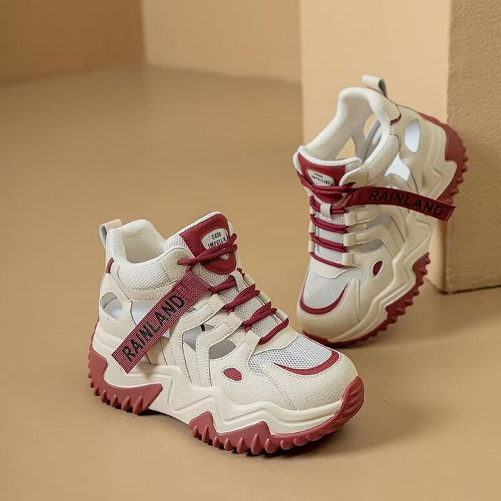 Damen Sportliche Hochschaft Sneaker mit strapazierfähiger Sohle Drune