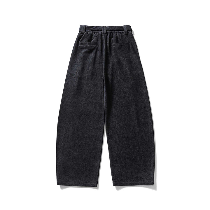 Damen Weite Hochtaillierte Bundfaltenhose mit Gürtel Drune
