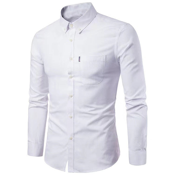 Herren nan tailliertes Oxford-Hemd mit Button-Down-Kragen und Brusttasche Drune