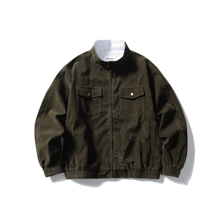 Herren Boxy Field-Blouson aus robustem Canvas mit hohem Stehkragen Drune