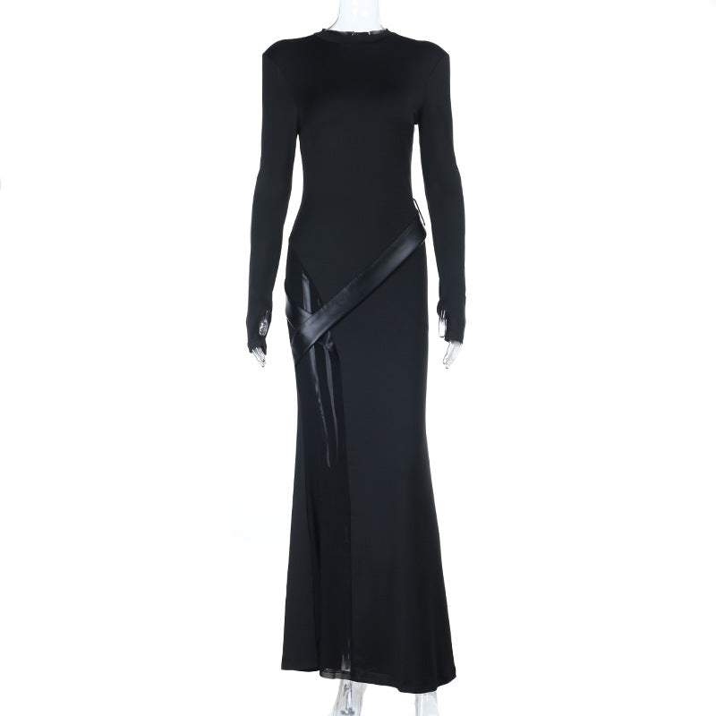 Damen elegantes und figurbetontes Maxikleid Drune