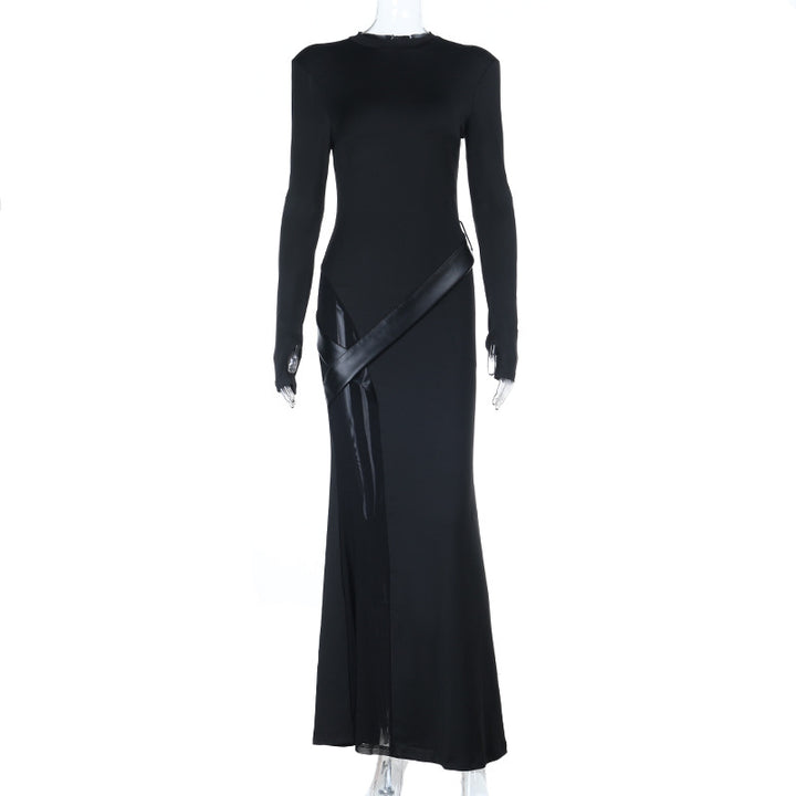 Damen elegantes und figurbetontes Maxikleid Drune