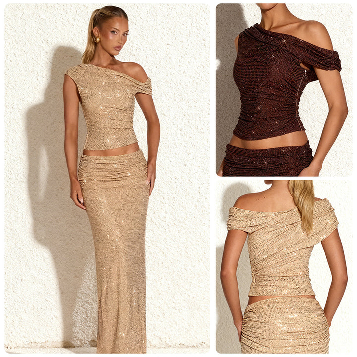 Damen Glamouröses Abendkleid mit figurbetontem Schnitt und verführerischem Ausschnitt Drune
