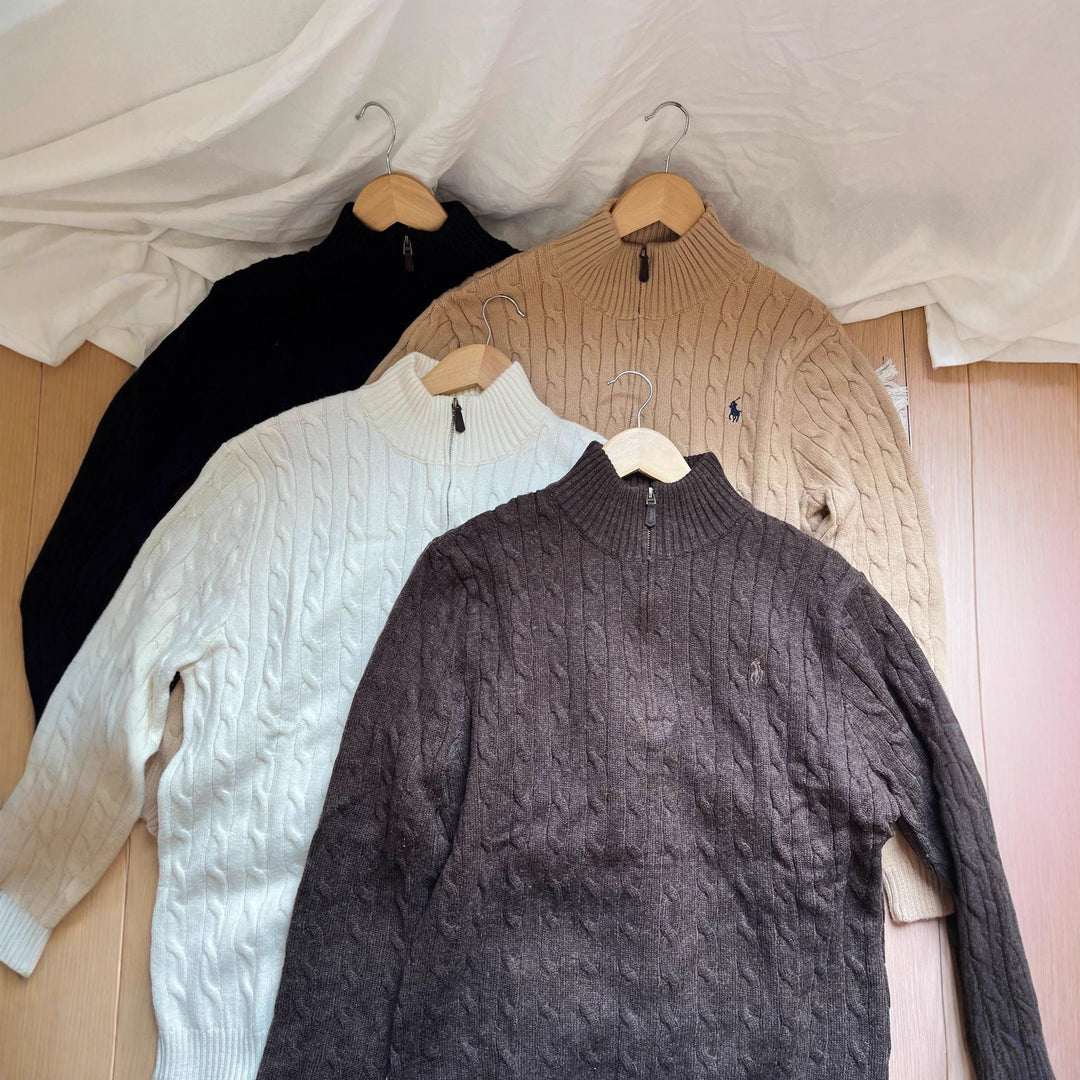 Damen Modischer Strickpullover mit Stehkragen Drune